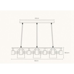 3-lichts houten moderne eigentijdse hanglamp in Scandinavische stijl met stoffen kap