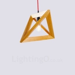 1 Lichte houten moderne eigentijdse hanglamp met houten kap