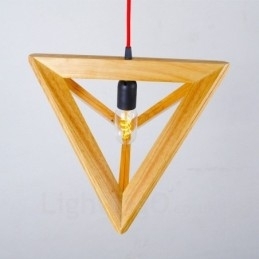 1 Lichte houten moderne eigentijdse hanglamp met houten kap