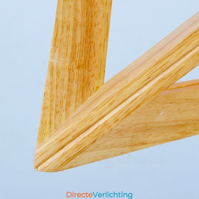 1 Lichte houten moderne eigentijdse hanglamp met houten kap