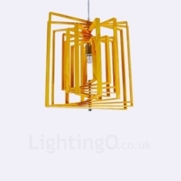 1 Lichte houten moderne eigentijdse hanglamp in Scandinavische stijl met houten kap