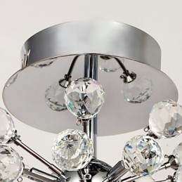 Moderne eigentijdse kristallen mini-stijl chromen metalen kroonluchter inbouw