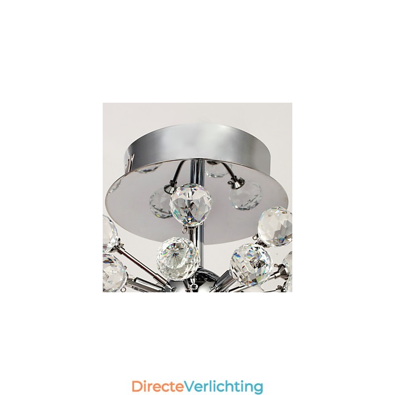 Moderne eigentijdse kristallen mini-stijl chromen metalen kroonluchter inbouw