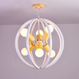 6-lichts ijzeren retro vintage hanglamp met ijzeren kap