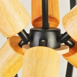 6-lichts ijzeren retro vintage hanglamp met ijzeren kap