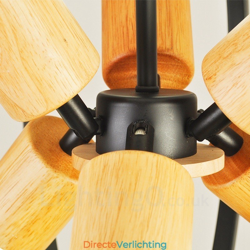 6-lichts ijzeren retro vintage hanglamp met ijzeren kap