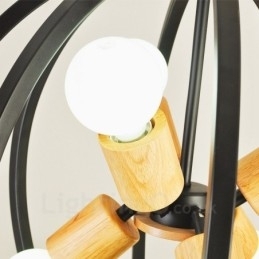 6-lichts ijzeren retro vintage hanglamp met ijzeren kap