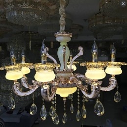 Europese stijl hoogwaardige zinklegering imitatie jade kristal hanger