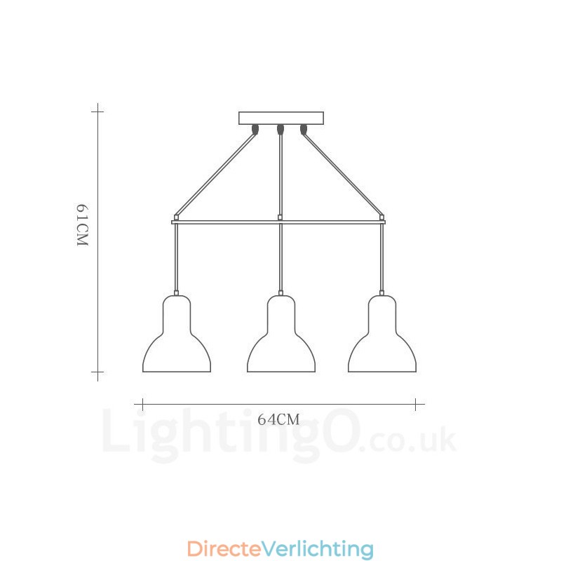 5-lichts moderne hanglamp van hout met ijzeren kap