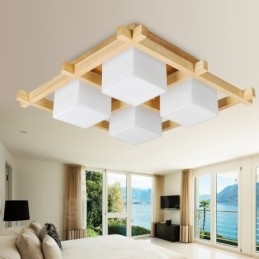 4-lichts moderne, eigentijdse plafondlampen in Scandinavische stijl met glazen kap