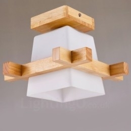 1-lichts moderne eigentijdse Scandinavische stijl plafondlamp met glazen kap