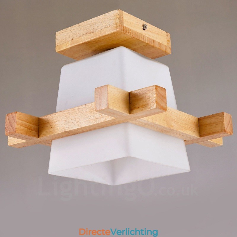 1-lichts moderne eigentijdse Scandinavische stijl plafondlamp met glazen kap