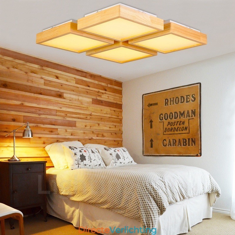 4-lichts moderne, eigentijdse plafondlampen in Scandinavische stijl met acrylkap