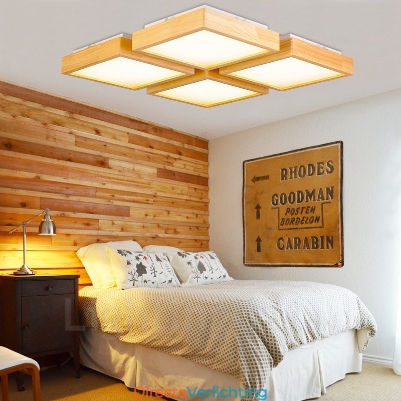 4-lichts moderne, eigentijdse plafondlampen in Scandinavische stijl met acrylkap