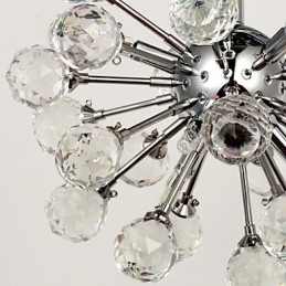Moderne eigentijdse kristallen mini-stijl chromen metalen kroonluchter inbouw