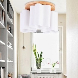3-lichts moderne, eigentijdse plafondlampen met glazen kap