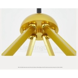 6-lichts moderne eigentijdse Scandinavische stijl plafondlamp met zwart-witte bolvormige glazen kap