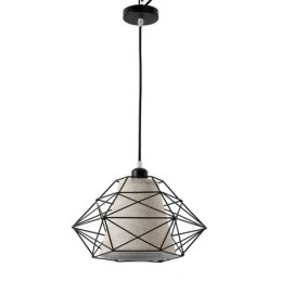 1-lichts retro vintage zwarte ijzeren hanglamp met stoffen kappen