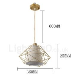 1-lichts retro vintage zwarte ijzeren hanglamp met stoffen kappen
