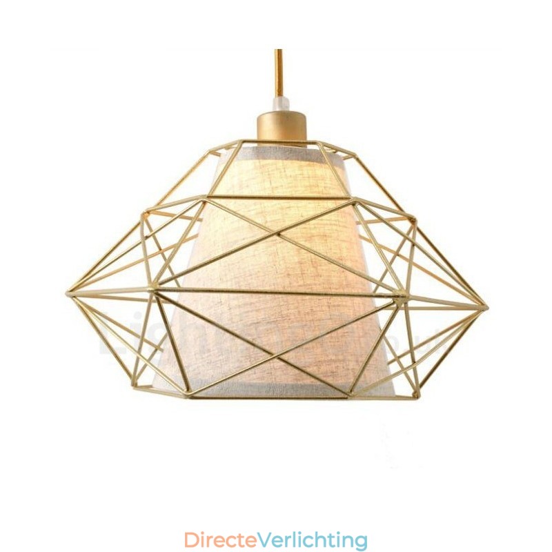 1-lichts retro vintage zwarte ijzeren hanglamp met stoffen kappen