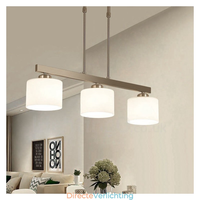 3 lampen moderne chromen hanglamp binnen kroonluchter thuis hangende verlichting lampen armaturen met glazen kappen