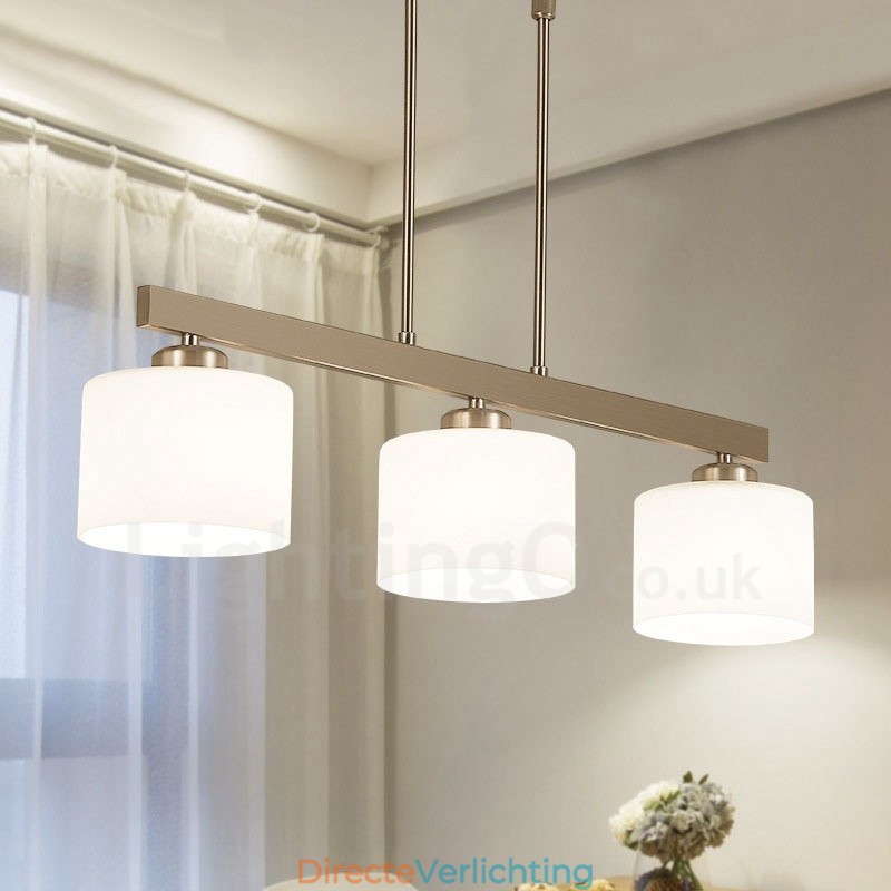 3 lampen moderne chromen hanglamp binnen kroonluchter thuis hangende verlichting lampen armaturen met glazen kappen
