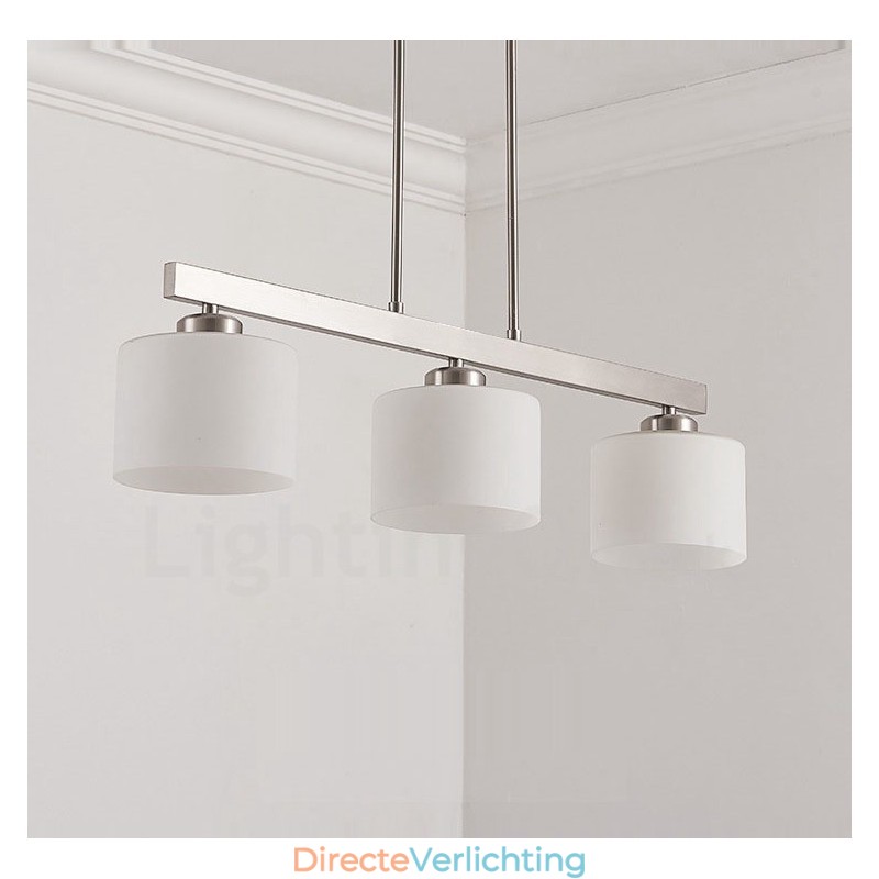 3 lampen moderne chromen hanglamp binnen kroonluchter thuis hangende verlichting lampen armaturen met glazen kappen