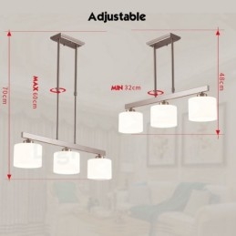 3 lampen moderne chromen hanglamp binnen kroonluchter thuis hangende verlichting lampen armaturen met glazen kappen