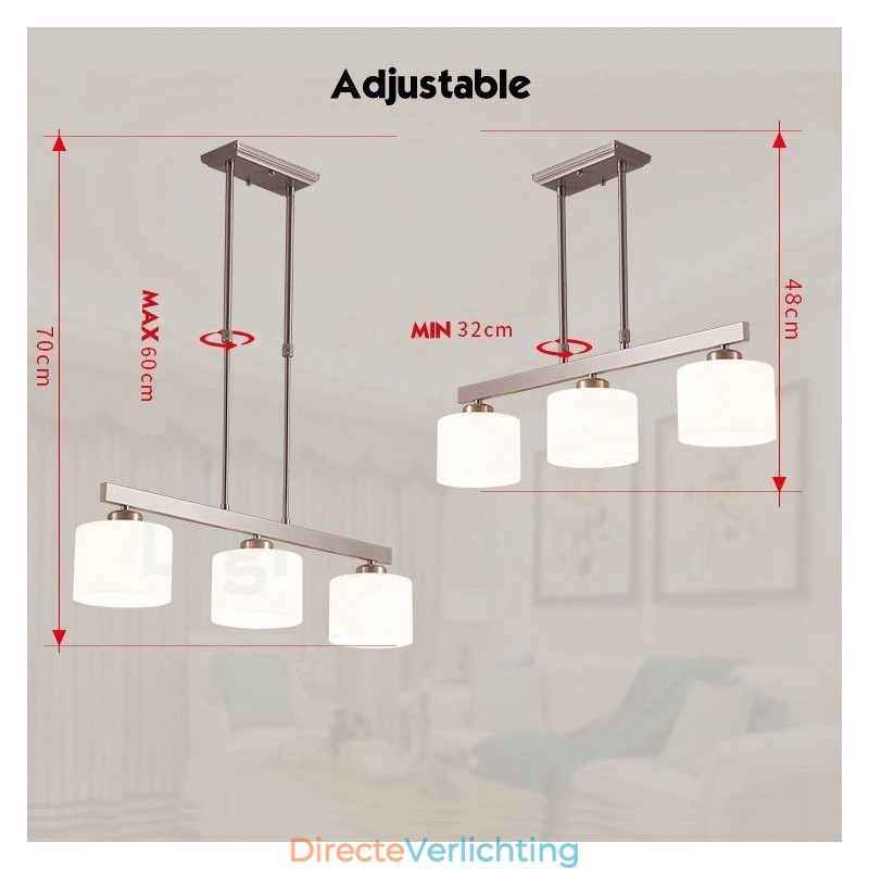 3 lampen moderne chromen hanglamp binnen kroonluchter thuis hangende verlichting lampen armaturen met glazen kappen