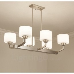 6 lampen moderne chromen hanglamp binnen kroonluchter thuis hangende verlichting lampen armaturen met glazen kappen