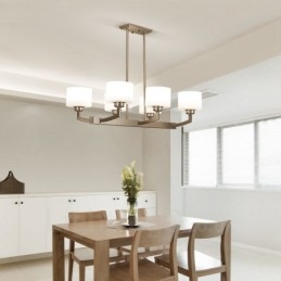 6 lampen moderne chromen hanglamp binnen kroonluchter thuis hangende verlichting lampen armaturen met glazen kappen