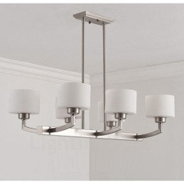 6 lampen moderne chromen hanglamp binnen kroonluchter thuis hangende verlichting lampen armaturen met glazen kappen