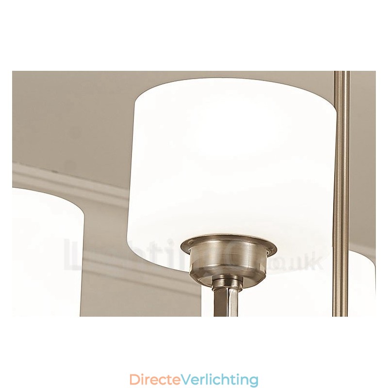 6 lampen moderne chromen hanglamp binnen kroonluchter thuis hangende verlichting lampen armaturen met glazen kappen