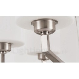 6 lampen moderne chromen hanglamp binnen kroonluchter thuis hangende verlichting lampen armaturen met glazen kappen