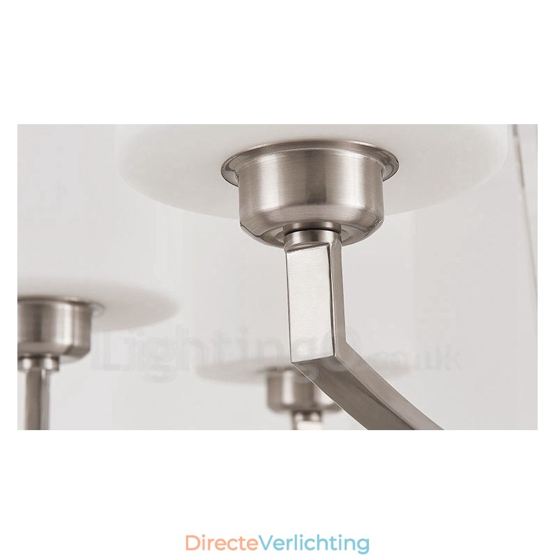 6 lampen moderne chromen hanglamp binnen kroonluchter thuis hangende verlichting lampen armaturen met glazen kappen