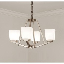 4 lampen Chromen hanglamp Binnen Moderne kroonluchter Thuis Hangende verlichting Lampen Armaturen met glazen kappen