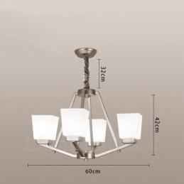 4 lampen Chromen hanglamp Binnen Moderne kroonluchter Thuis Hangende verlichting Lampen Armaturen met glazen kappen
