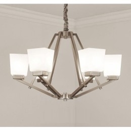 6 lampen Chromen hanglamp Binnen Moderne kroonluchter Thuis Hangende verlichting Lampen Armaturen met glazen kappen