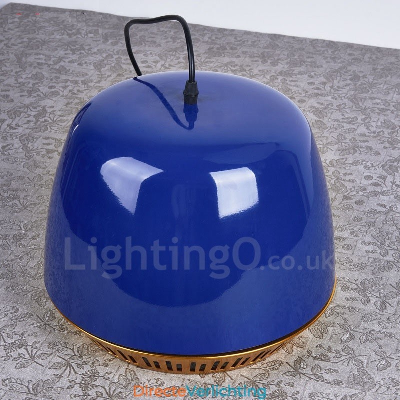 1-lichts moderne, eigentijdse hanglamp met zwart-wit-rood-blauwe kap