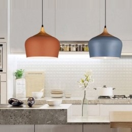 1 Lichts Moderne Hedendaagse Hanglamp Hanglamp met Wit Rood Blauwe Kap