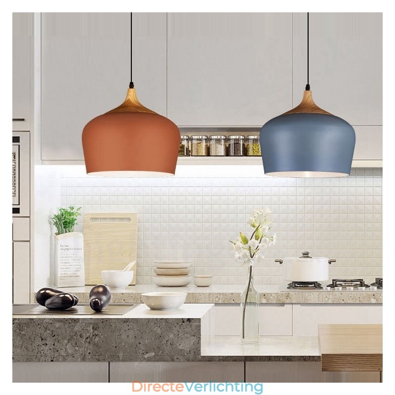 1 Lichts Moderne Hedendaagse Hanglamp Hanglamp met Wit Rood Blauwe Kap