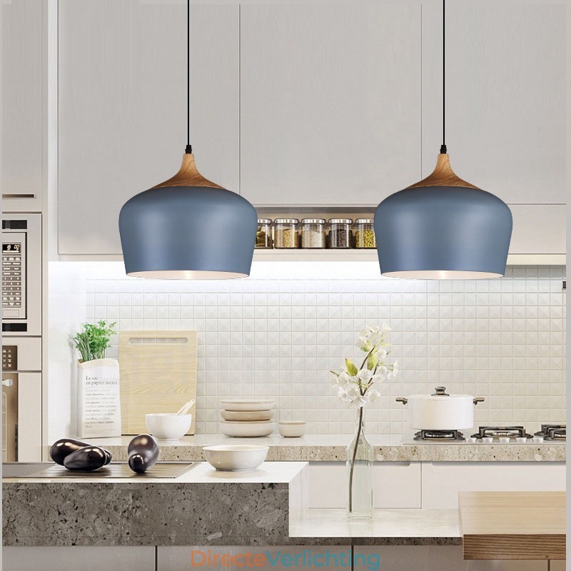 1 Lichts Moderne Hedendaagse Hanglamp Hanglamp met Wit Rood Blauwe Kap