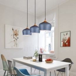 1 Lichts Moderne Hedendaagse Hanglamp Hanglamp met Wit Rood Blauwe Kap