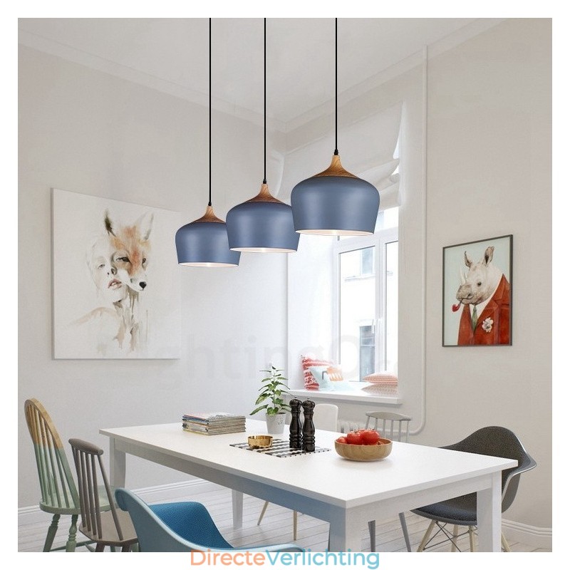 1 Lichts Moderne Hedendaagse Hanglamp Hanglamp met Wit Rood Blauwe Kap
