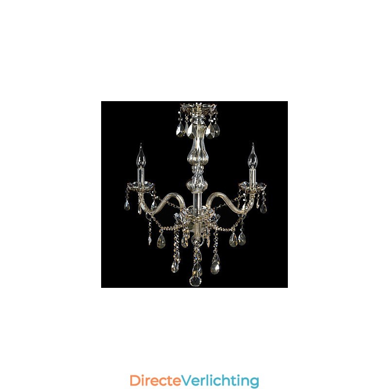 3-lichts luxe kristallen kroonluchter cognackleur K9 kristallen kroonluchter