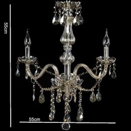 3-lichts luxe kristallen kroonluchter cognackleur K9 kristallen kroonluchter