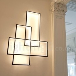 Moderne eigentijdse aluminium schilderij plafondlamp inbouw wandlamp met afstandsbediening dimmer voor woonkamer slaapkamer