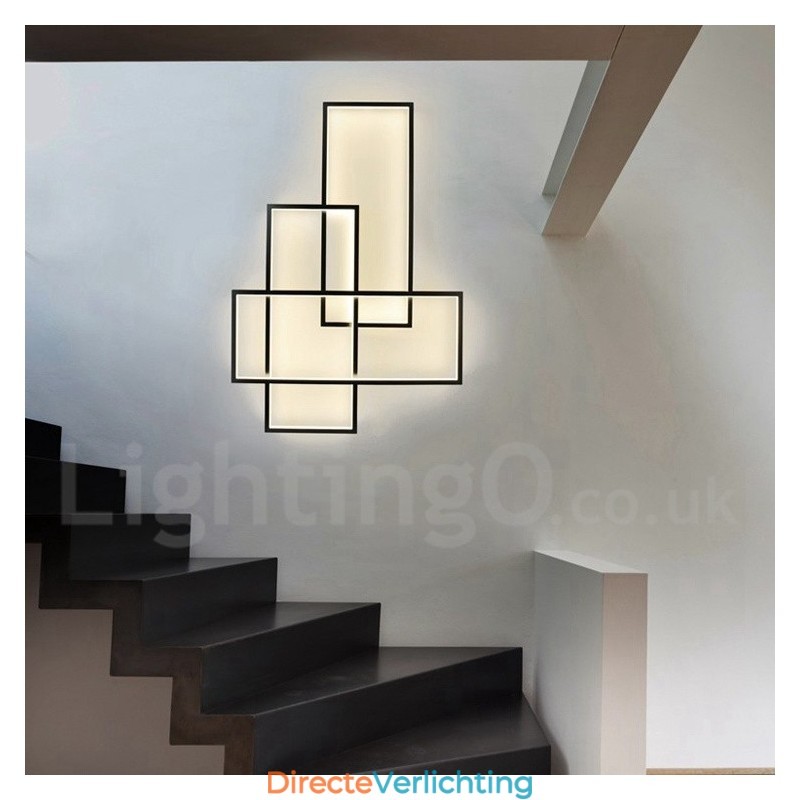 Moderne eigentijdse aluminium schilderij plafondlamp inbouw wandlamp met afstandsbediening dimmer voor woonkamer slaapkamer