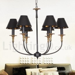 6-lichts rustieke retro eigentijdse kaars-stijl kroonluchter