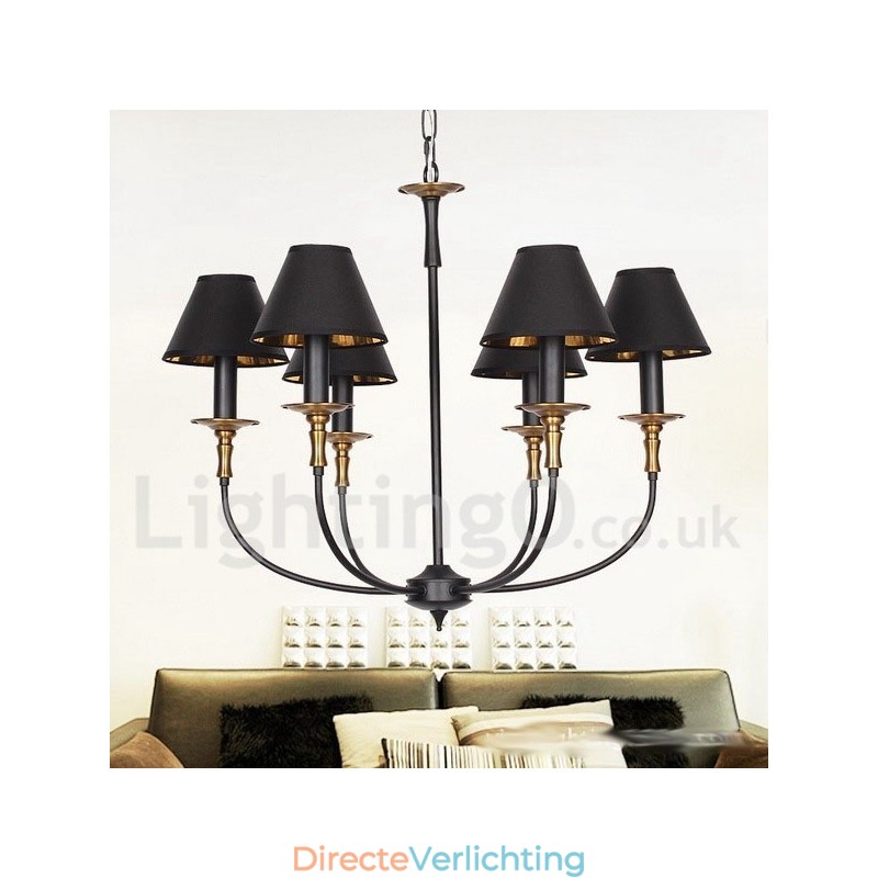 6-lichts rustieke retro eigentijdse kaars-stijl kroonluchter